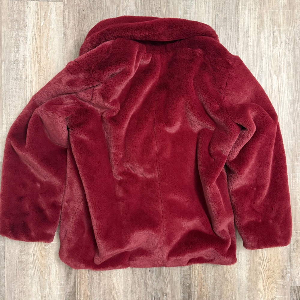 Bagatelle Women's Pink Faux Fur Button Up Lapel Neck Coat-size LG NEW w/o tags - Picture 7 of 7